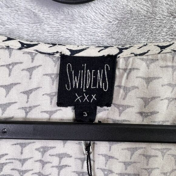 Swildens NWT Tank Top Women's Large**READ Viscose Summer Cream Black Geometric - Picture 9 of 14